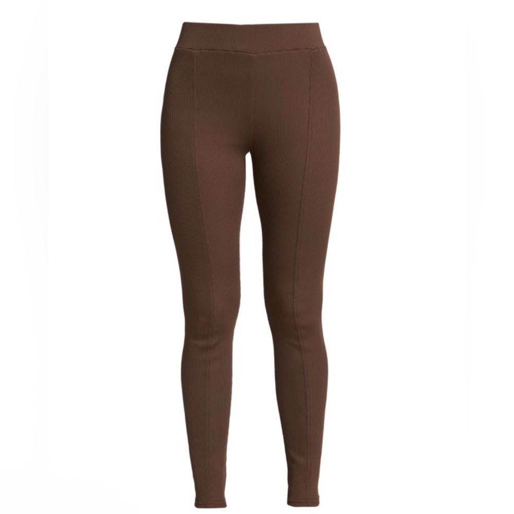 Rag & Bone Brigetta Rib-Knit Leggings in Brown XS $195 MSRP